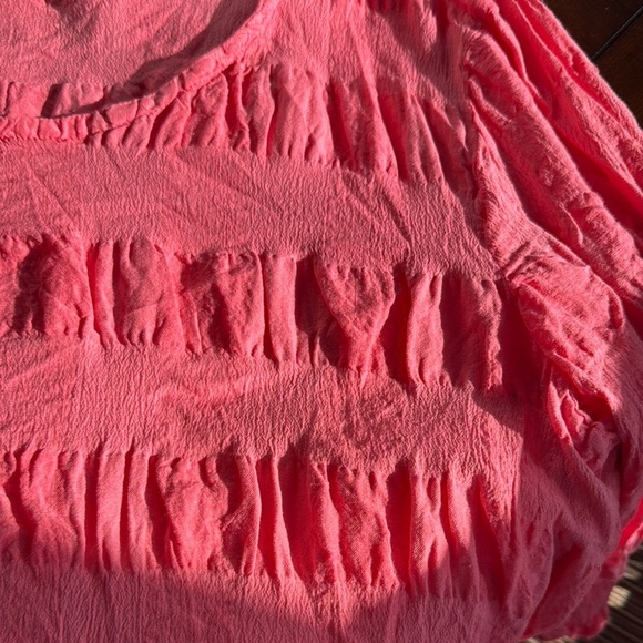 Flax Textured Linen Cotton Blend Feather Top Lagenlook Tunic 3/4 Sleeve size M - Picture 4 of 5